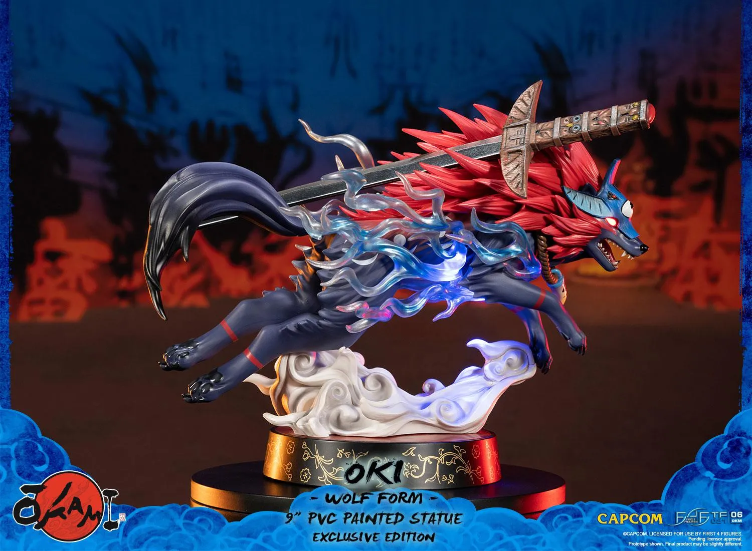 First 4 Figures Okami Oki Wolf statuetă PVC Exclusive LED