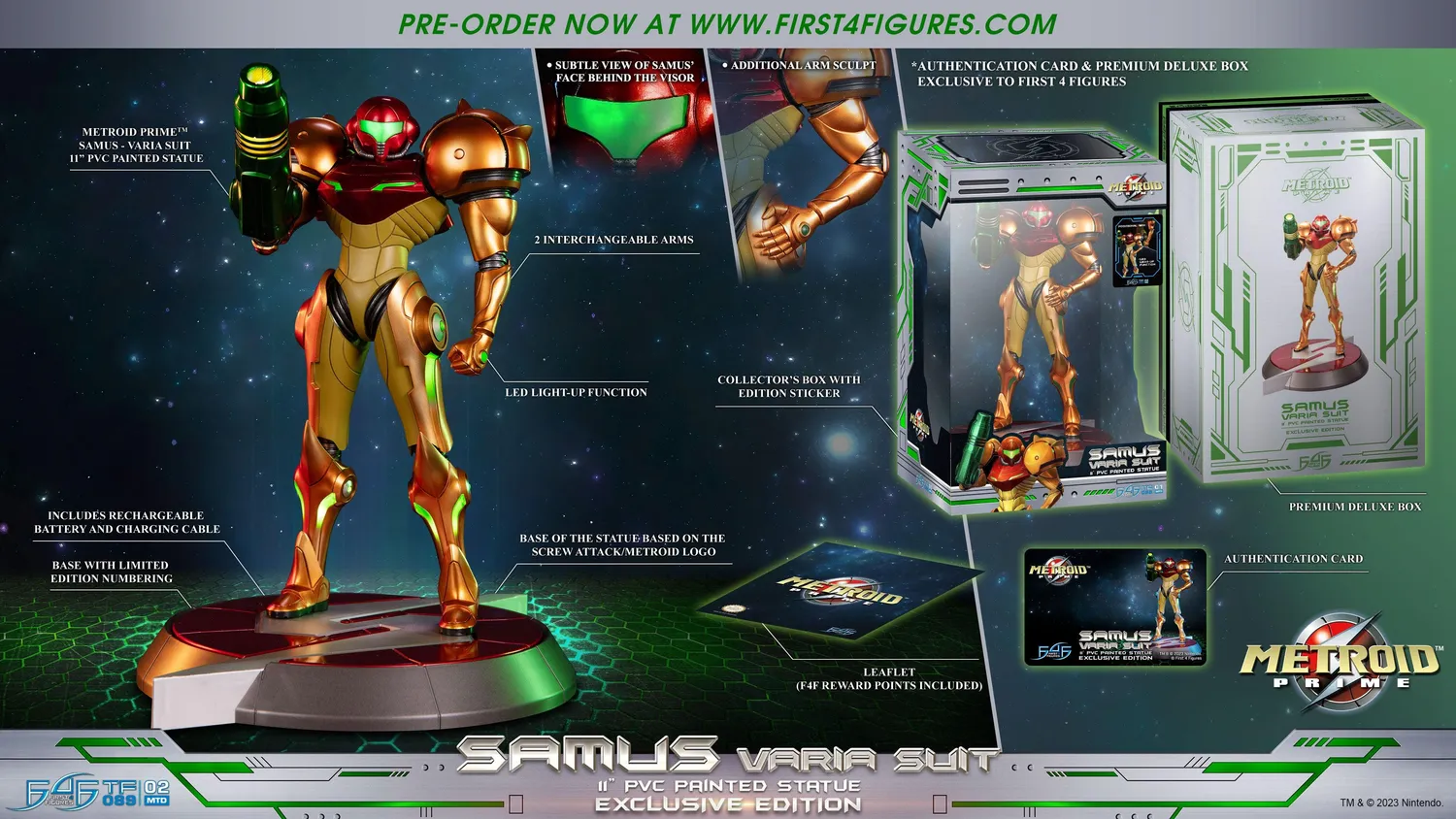 First 4 Figures Metroid Samus Varia Suit statuetă PVC Exclusive LED