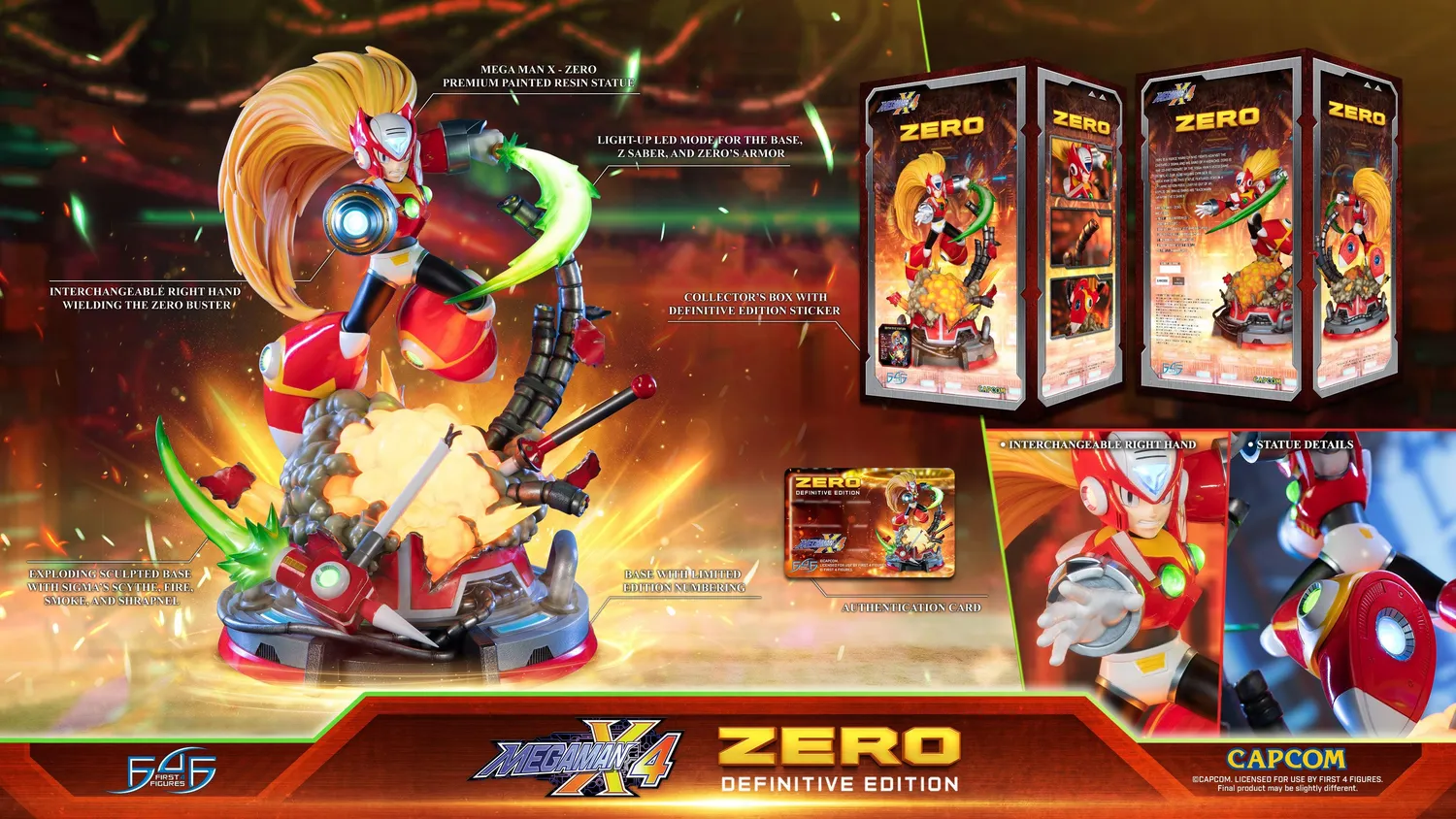 First 4 Figures Mega Man X Zero statuetă rășină Definitive
