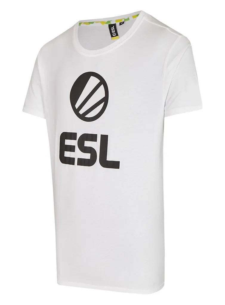 ESL Gaming Short Sleeve tricou alb bumbac logo piept
