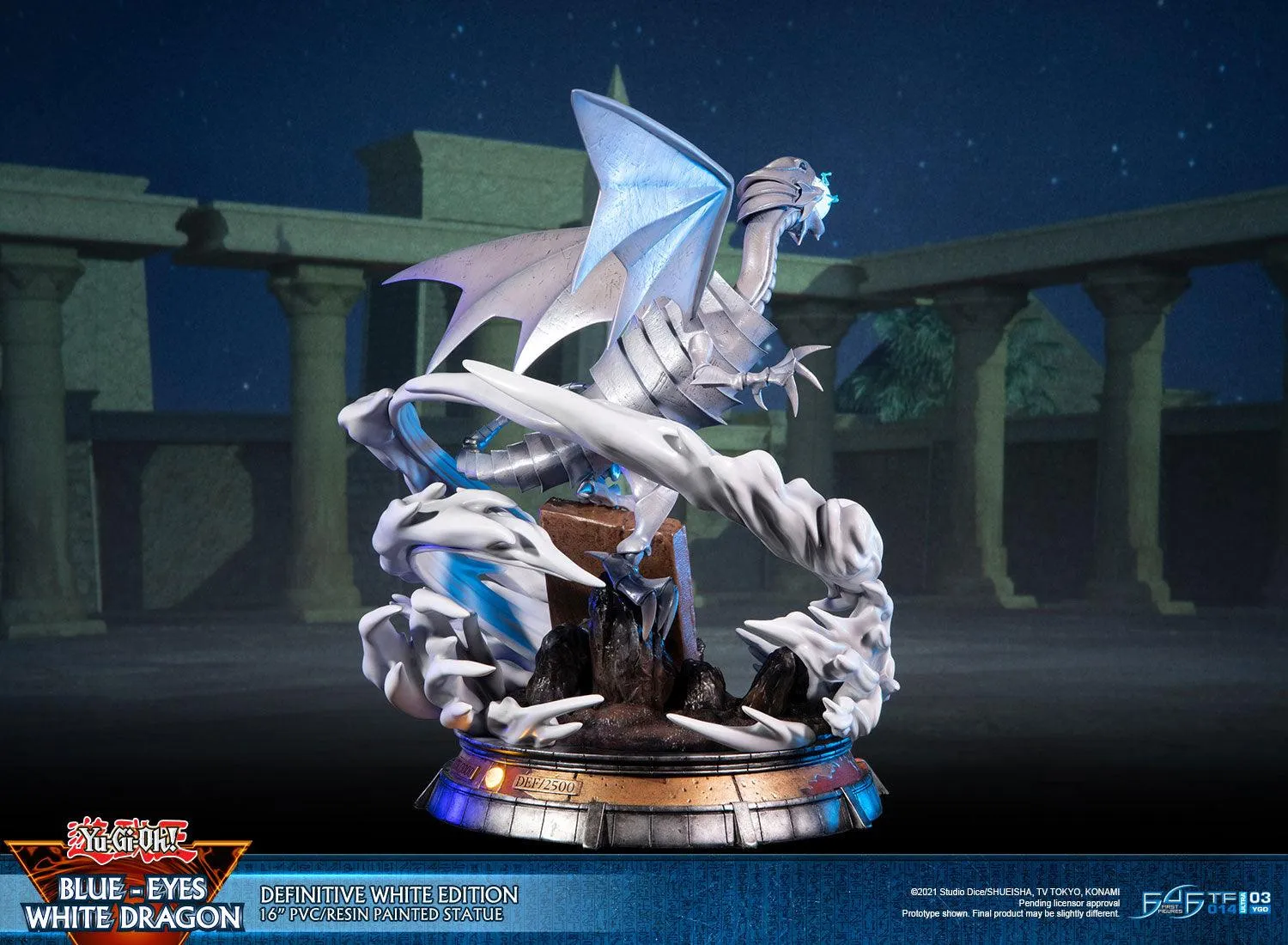 First 4 Figures Yu-Gi-Oh Blue-Eyes statuetă White Edition LED