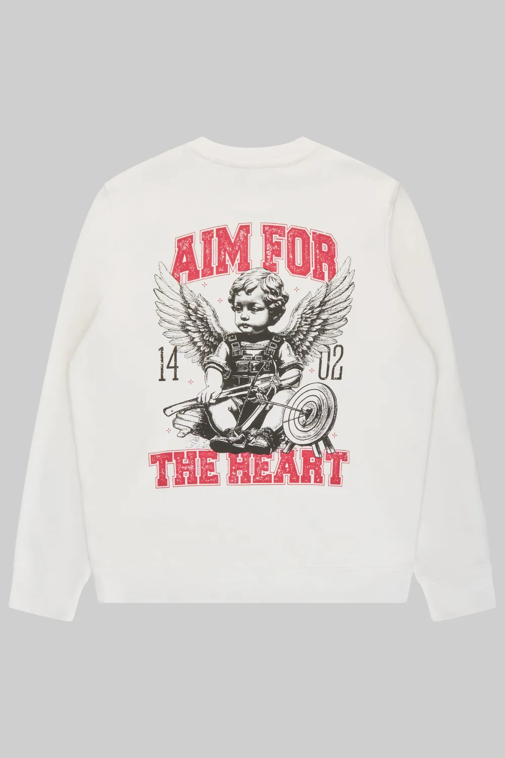 ESL Valentines bluza alba bumbac 320gsm print fata-spate