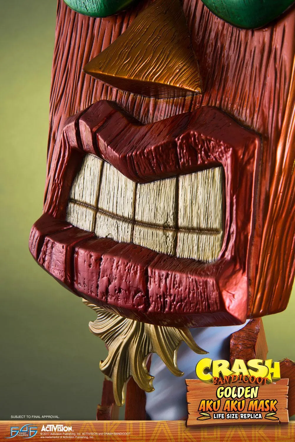 First 4 Figures Crash Bandicoot Golden Aku Aku mască life size