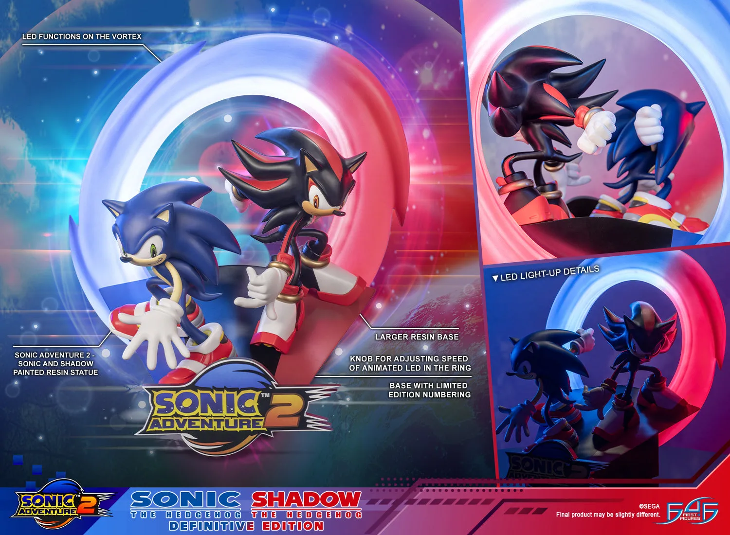 First 4 Figures Sonic Adventure 2 Sonic Shadow statuetă Definitive