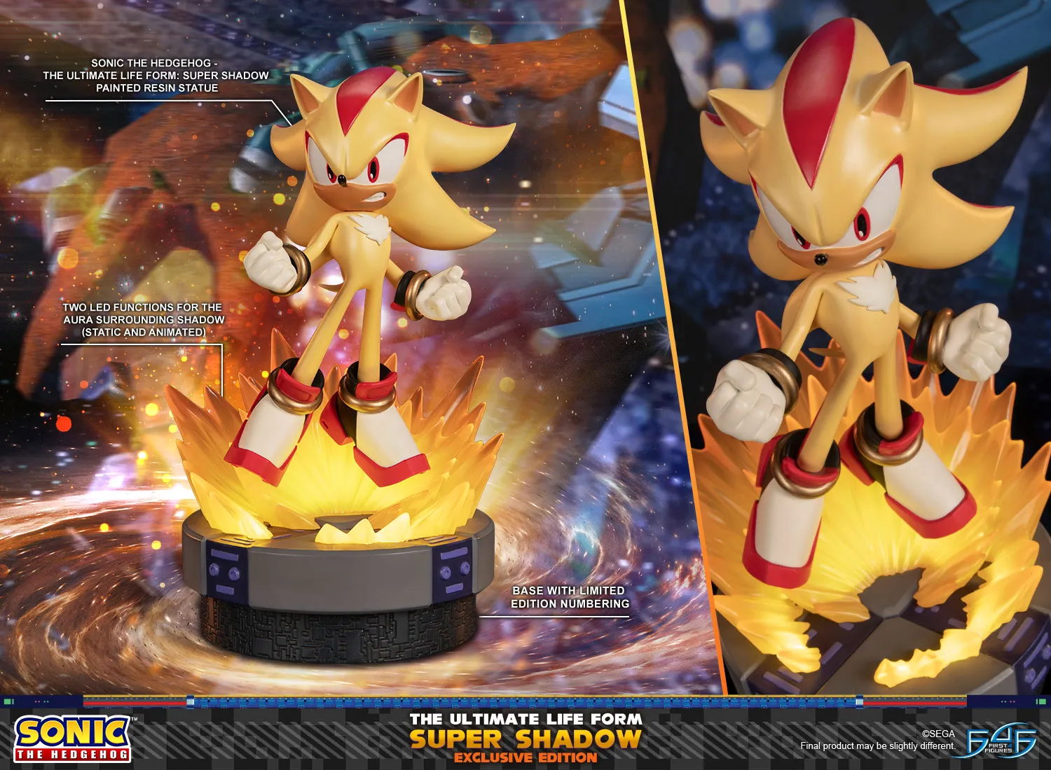 First 4 Figures Sonic Super Shadow statueta Exclusive LED ARK
