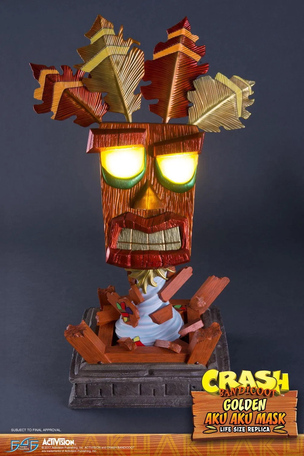 First 4 Figures Crash Bandicoot Golden Aku Aku mască life size