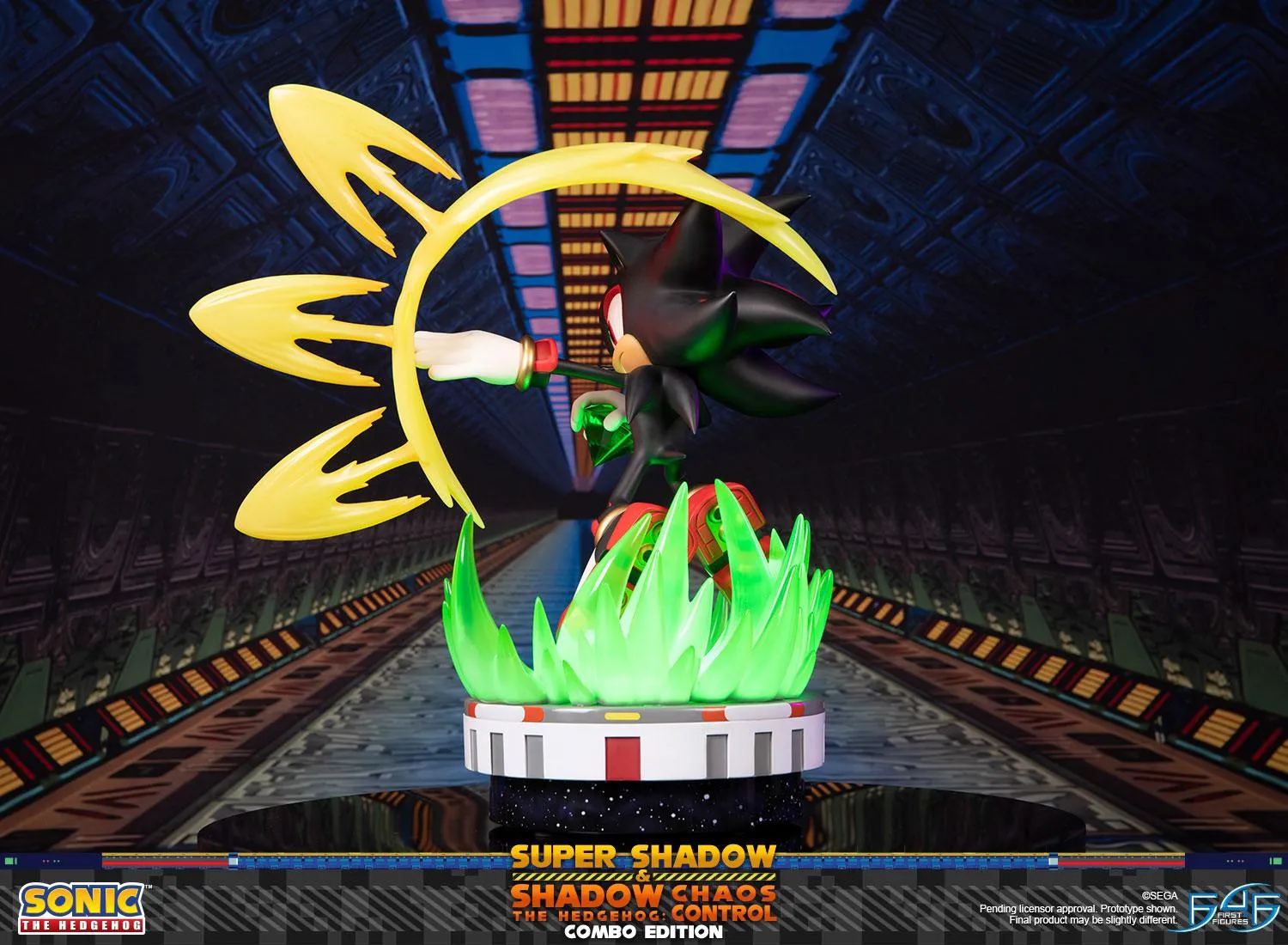 First 4 Figures Sonic Super Shadow Chaos Control statuetă Combo LED