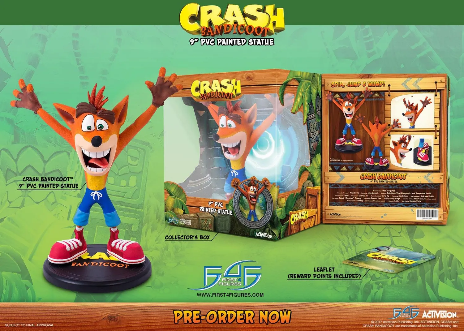 First 4 Figures Crash Bandicoot Crash statueta Standard PVC 22.8cm