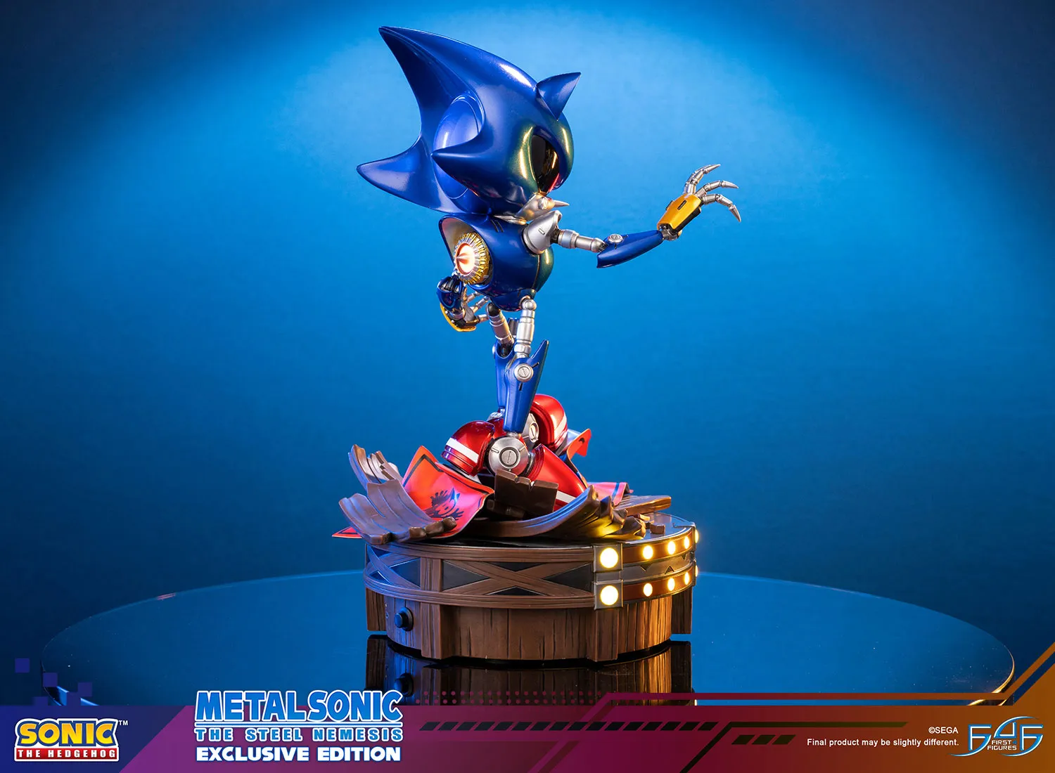First 4 Figures Sonic Metal Sonic statuetă Exclusive Edition cu LED