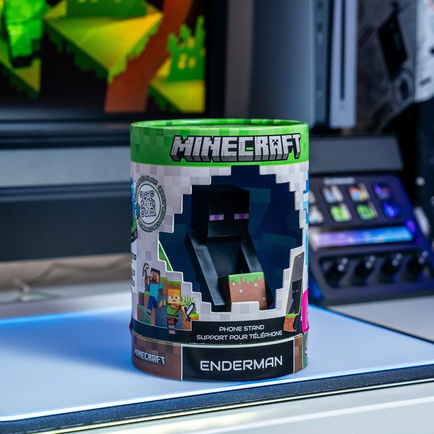 Exquisite Gaming Mini Cable Guys Enderman suport telefon negru