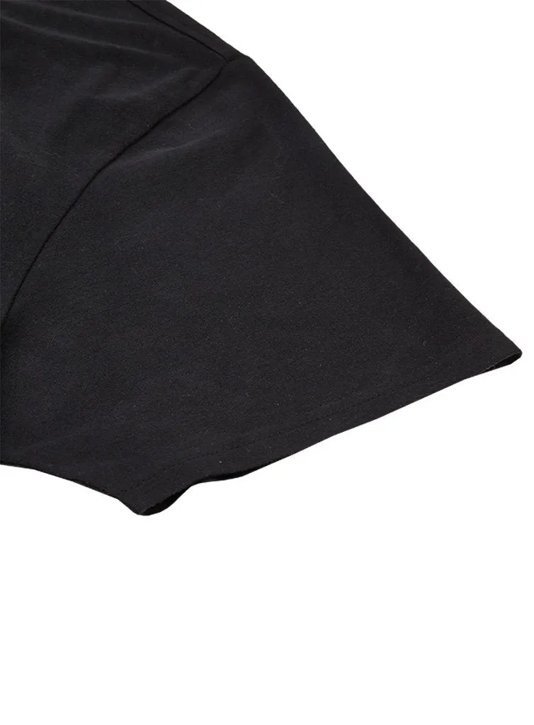 ESL Short Sleeve tricou negru bumbac logo alb marimi mari