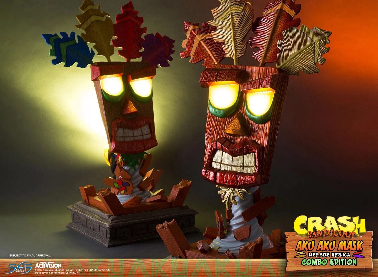 First 4 Figures Crash Aku Aku masca combo life-size
