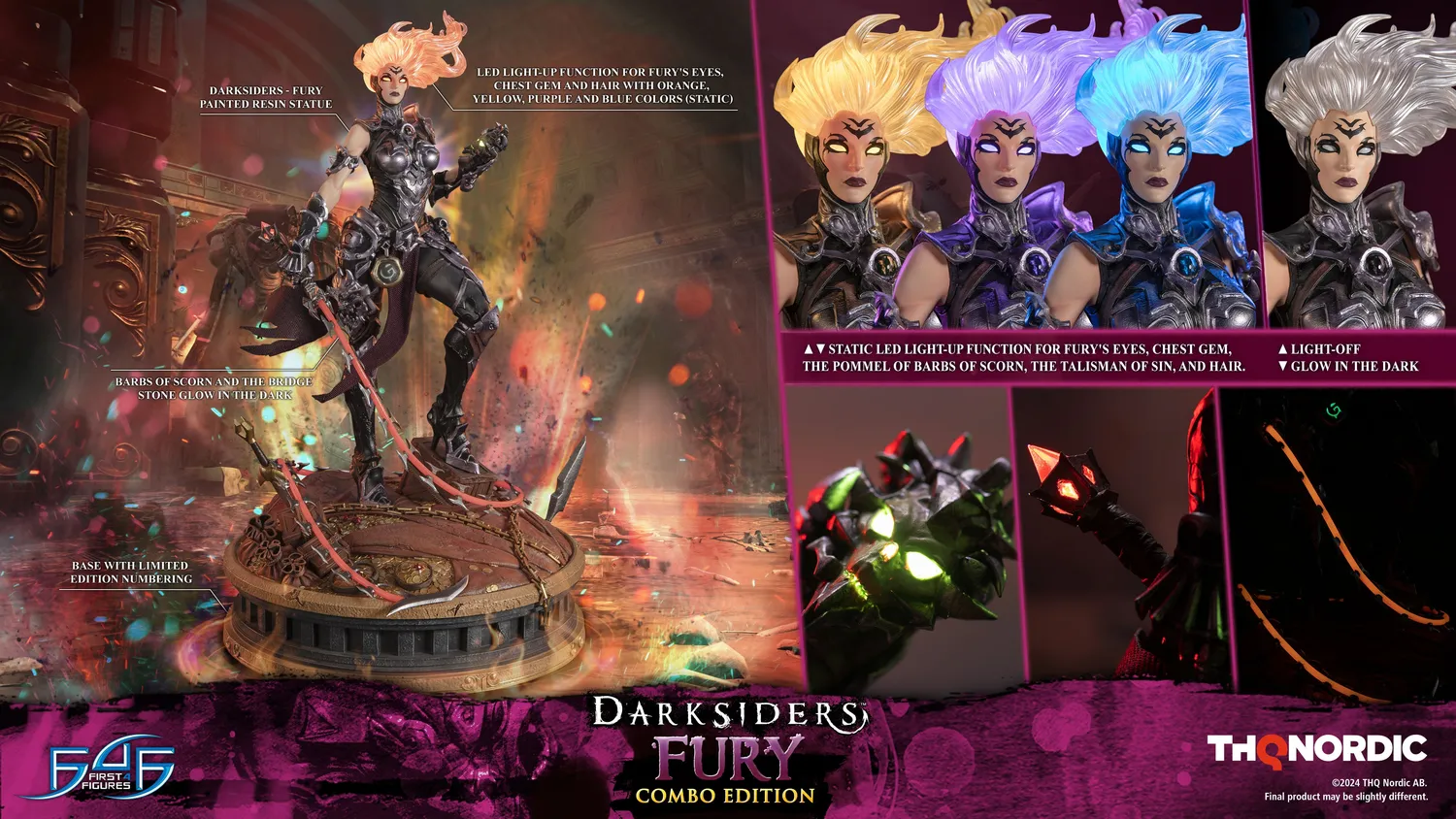 First 4 Figures Darksiders Fury statueta Combo LED 45cm