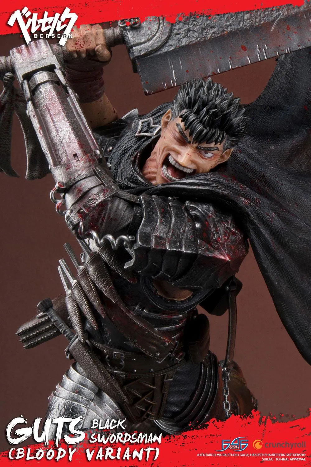 First 4 Figures Berserk Guts Black Swordsman statueta Bloody Variant