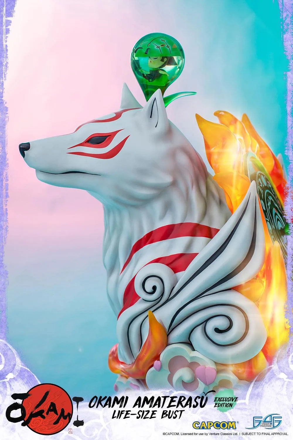 First 4 Figures Okami Amaterasu Bust exclusiv mărime naturală