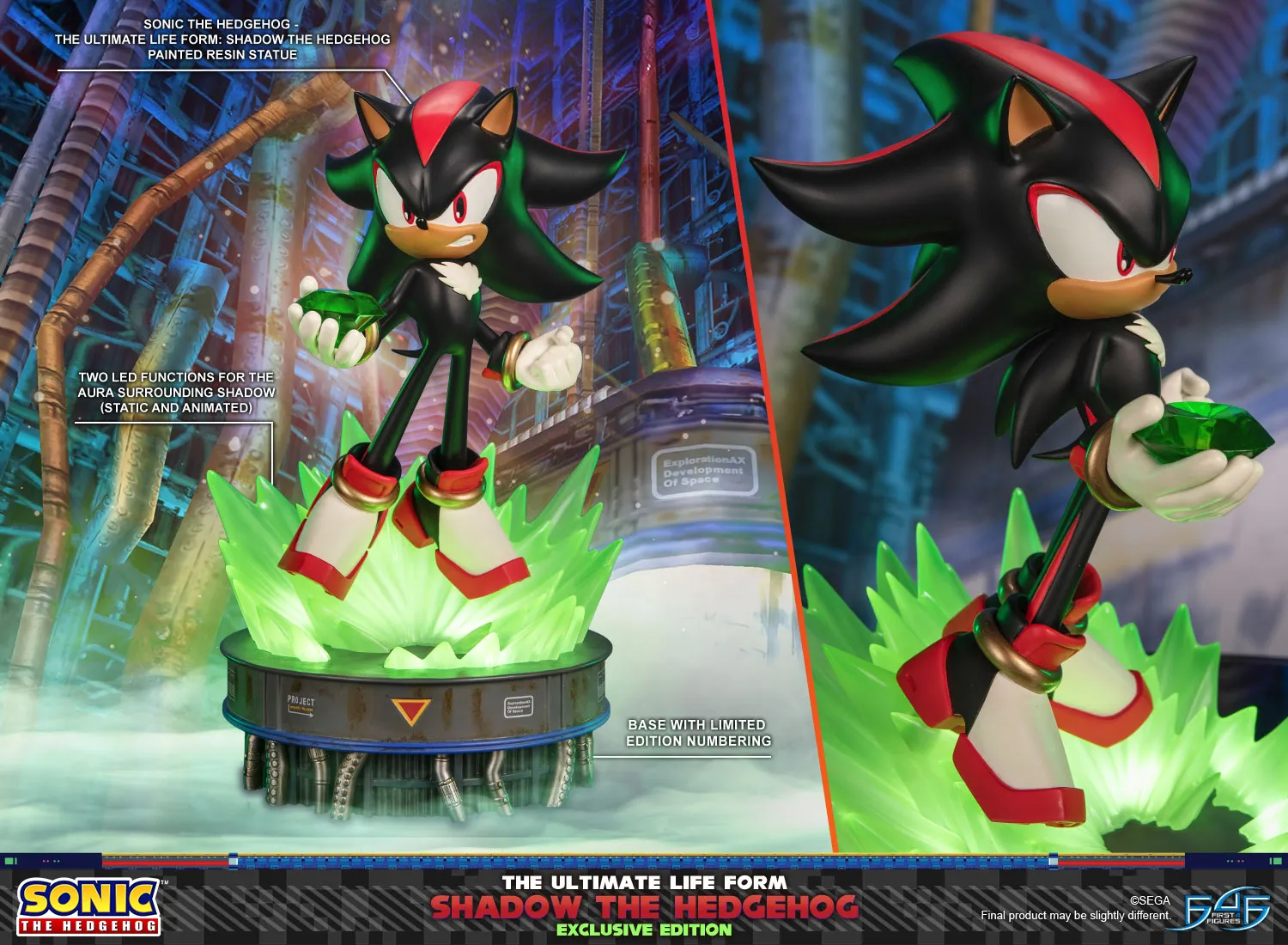 First 4 Figures Sonic Shadow statueta exclusiva 32cm LED