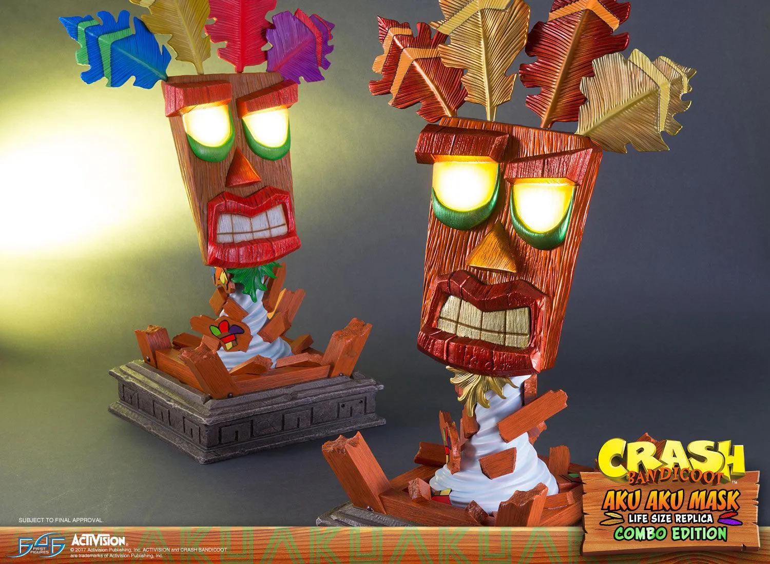 First 4 Figures Crash Aku Aku masca combo life-size