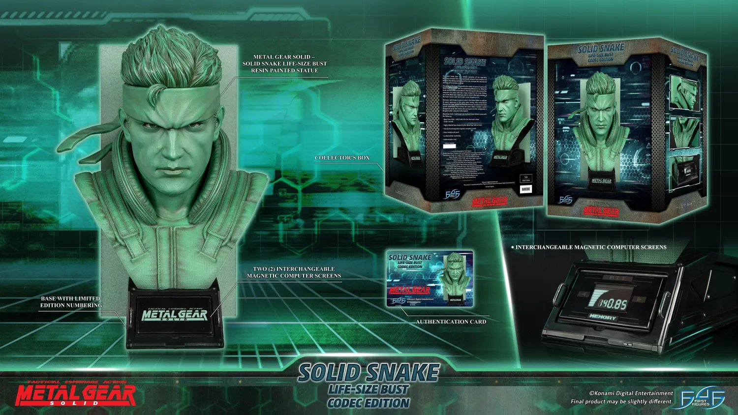 First 4 Figures Metal Gear Solid Snake bust Codec life-size
