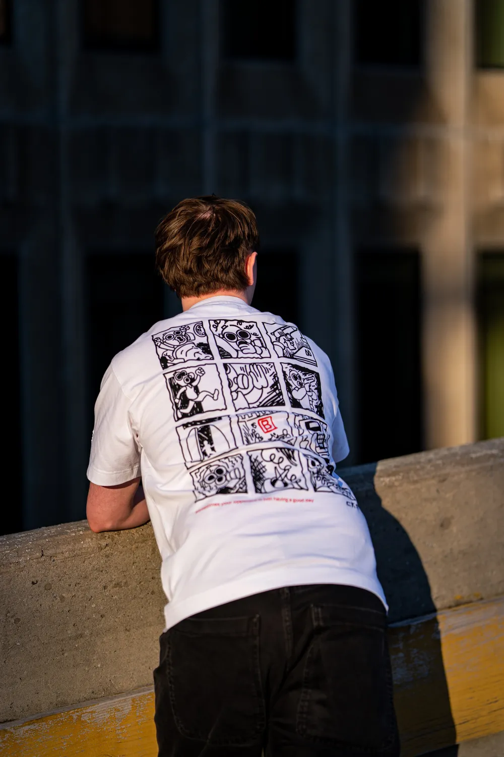 ESL Comic Tee tricou alb 220 GSM bumbac