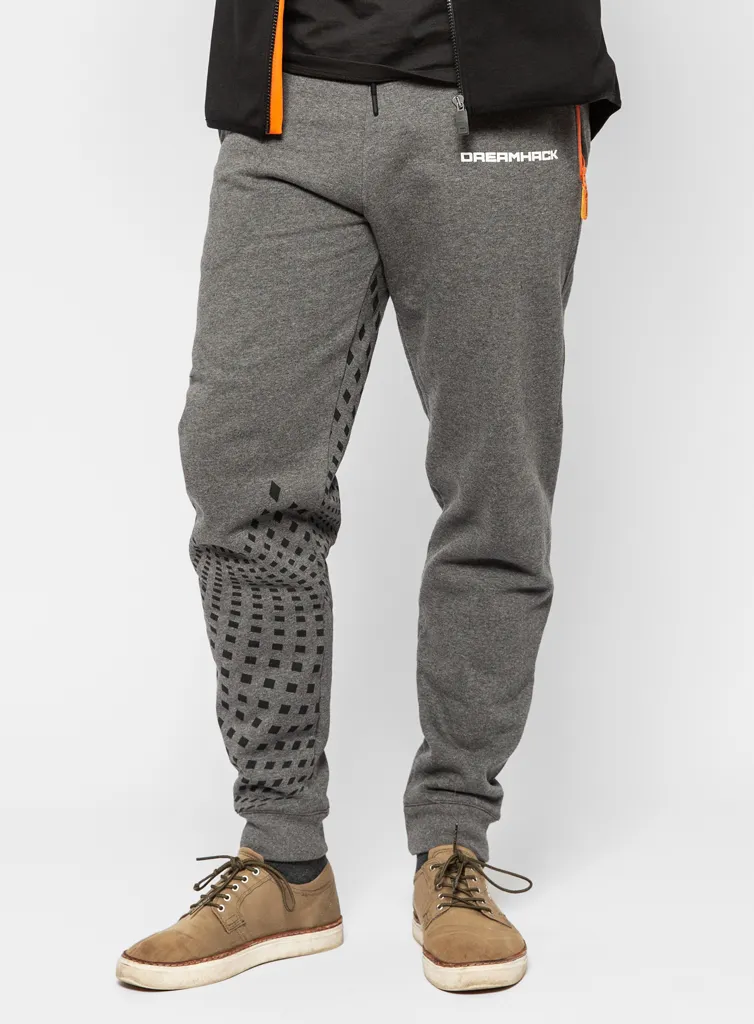 DreamHack Classic pantaloni trening gri Warp 80% bumbac