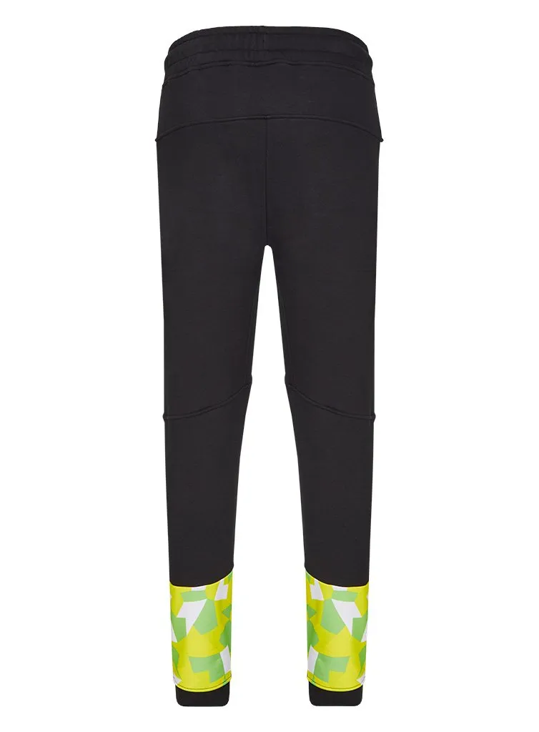 ESL In Color Camo-Patch pantaloni sport negri elastici S-3XL