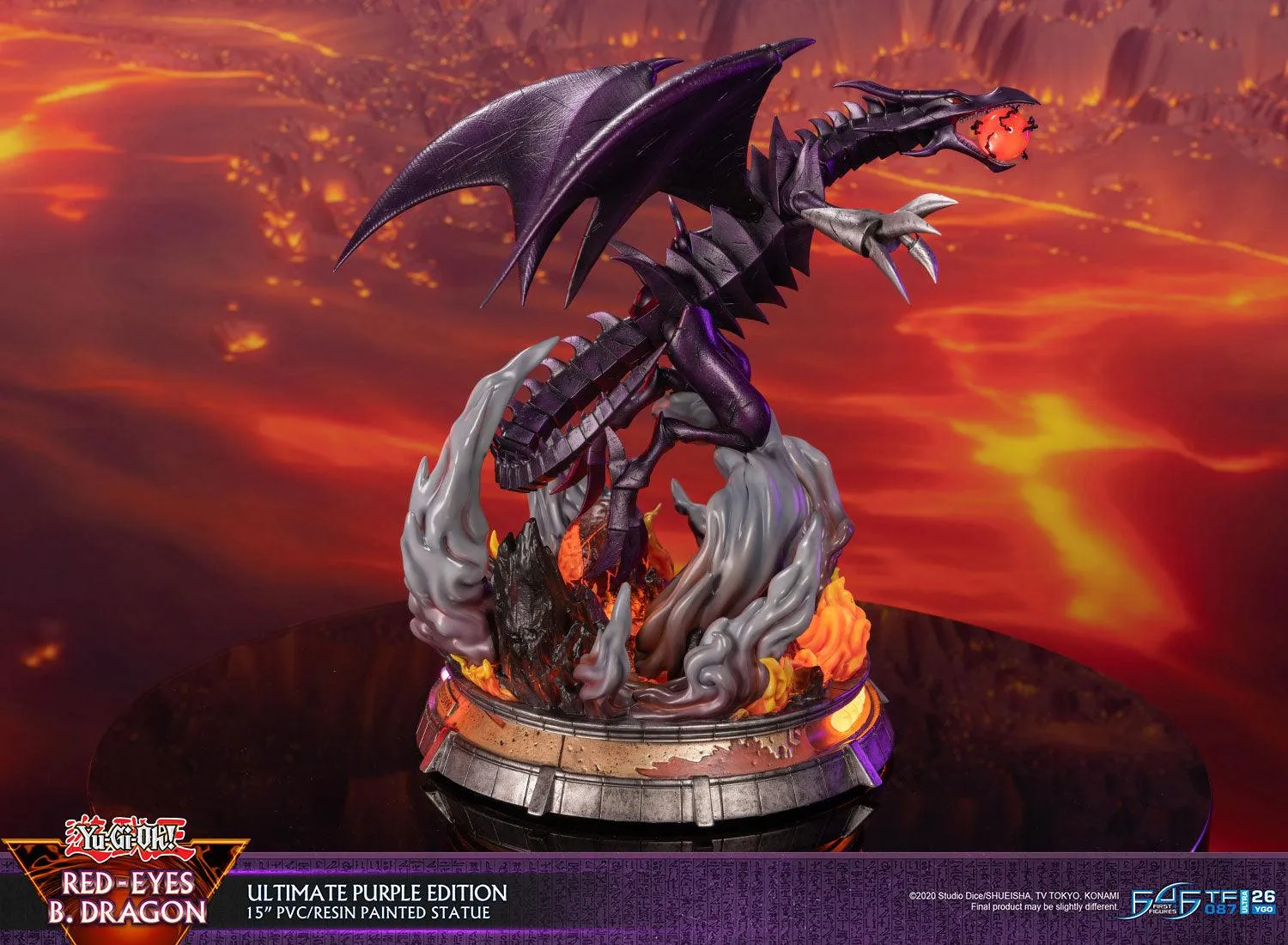 First 4 Figures Yu-Gi-Oh Red-Eyes Dragon statueta Ultimate Purple