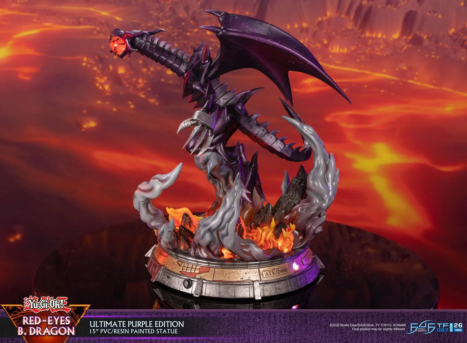 First 4 Figures Yu-Gi-Oh Red-Eyes Dragon statueta Ultimate Purple