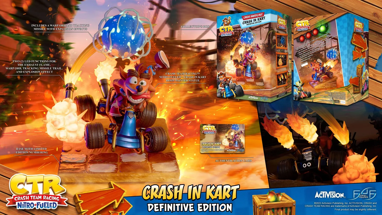 First 4 Figures Crash Kart statueta rasina Definitive Edition