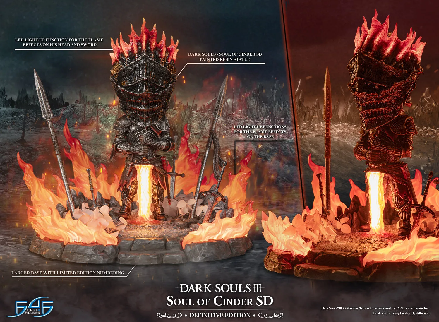 First 4 Figures Dark Souls Soul of Cinder SD statuetă Definitive LED