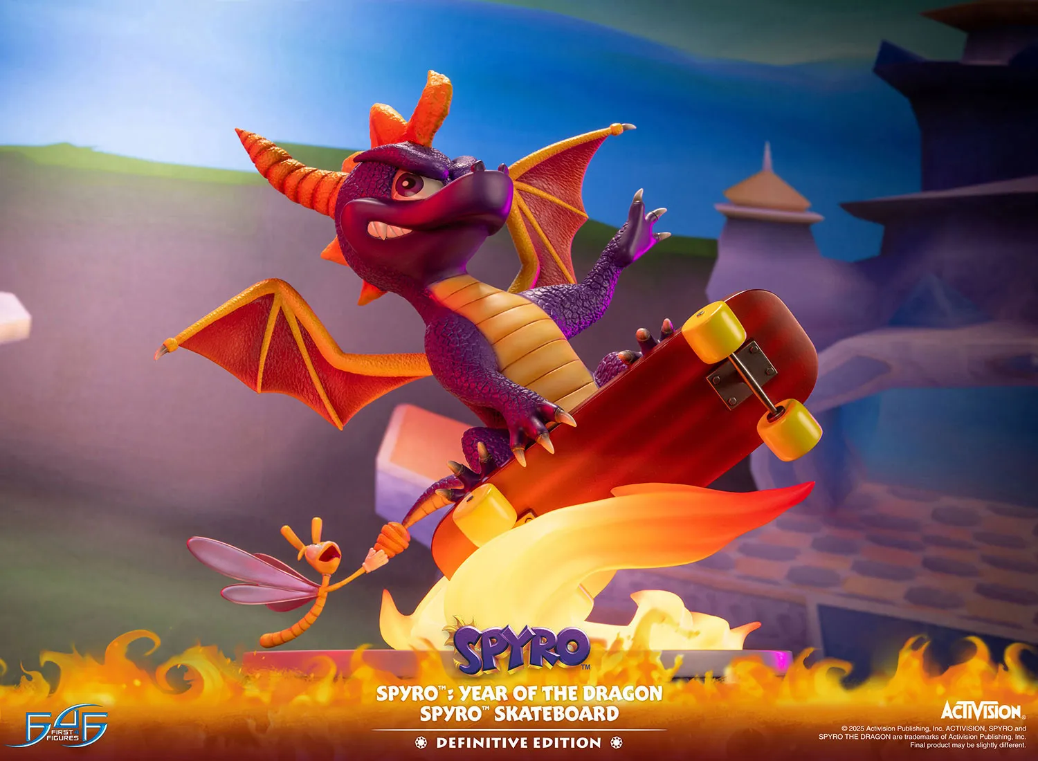First 4 Figures Spyro Skateboard statuetă rășină Definitive LED