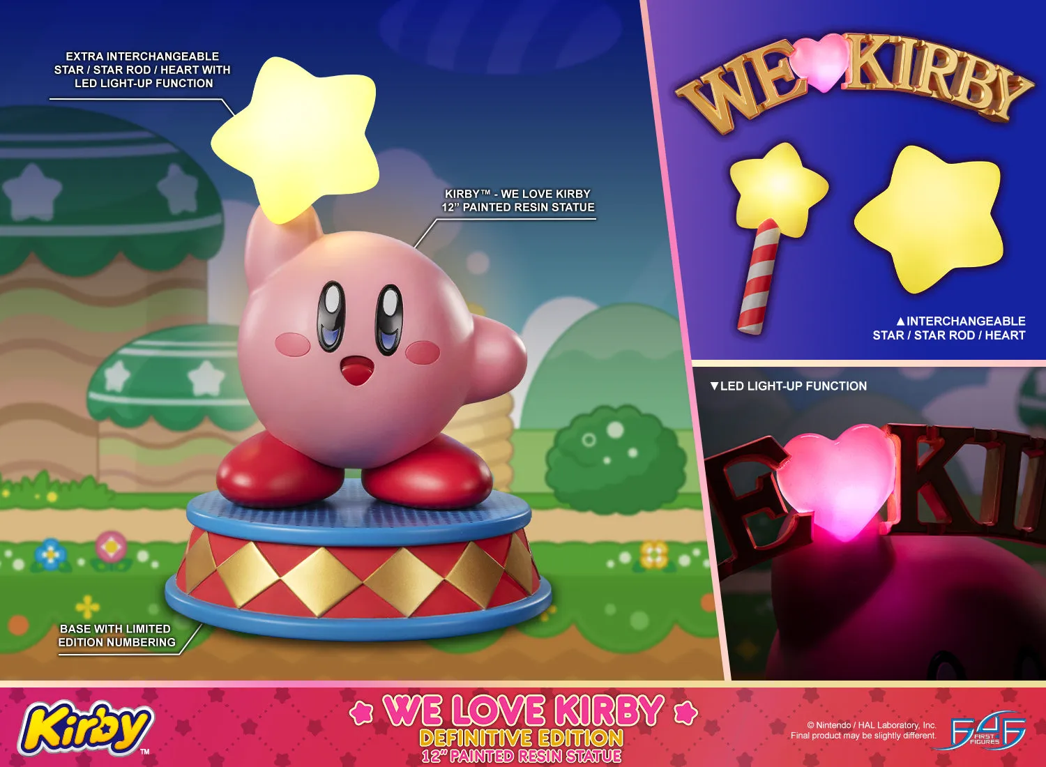 First 4 Figures Kirby We Love Kirby Definitive statuetă LED