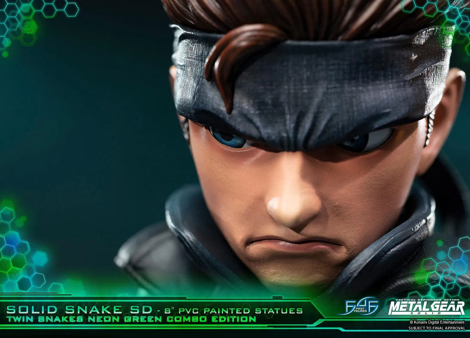 First 4 Figures Solid Snake SD statuetă Neon Green Combo Edition
