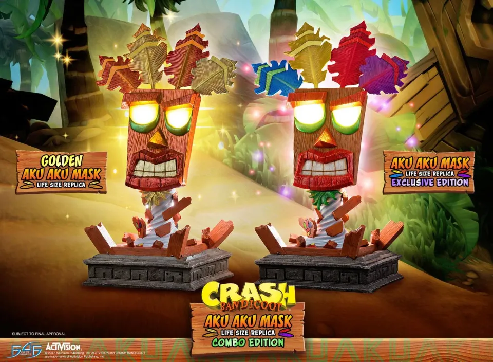 First 4 Figures Crash Aku Aku masca combo life-size