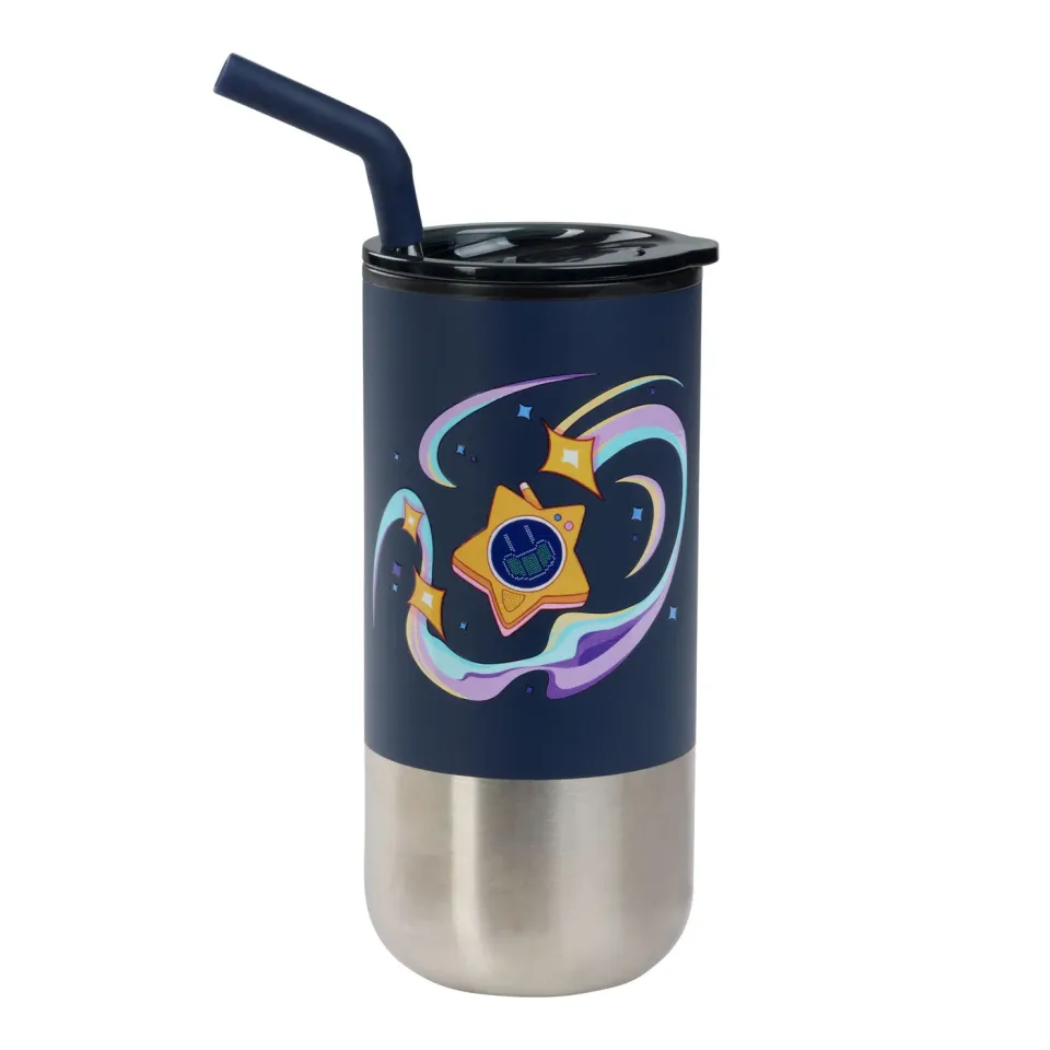 Huggy Wuggy Poppy Playtime Glowby cana inox 473 ml bleumarin