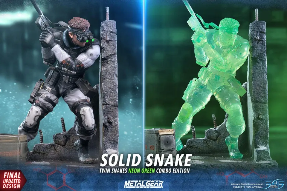 First 4 Figures Solid Snake Twin Snakes statueta Neon Green Combo