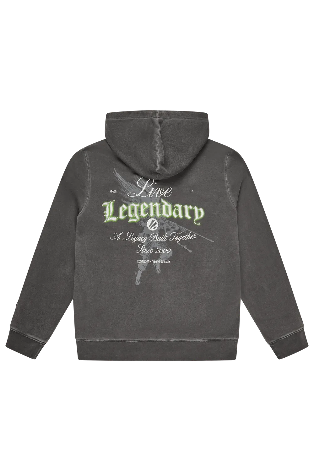 ESL Live Legendary hanorac cu fermoar Washed Grey bumbac 320 GSM