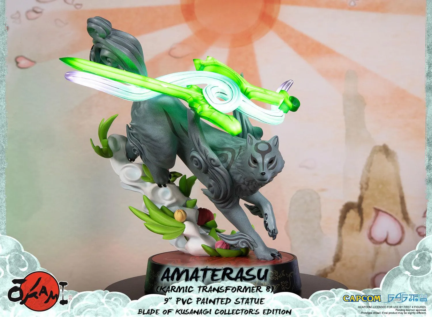 First 4 Figures Okami Amaterasu Karmic Transformer 8 figurină LED