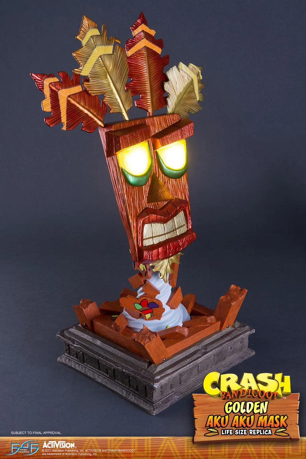 First 4 Figures Crash Bandicoot Golden Aku Aku mască life size