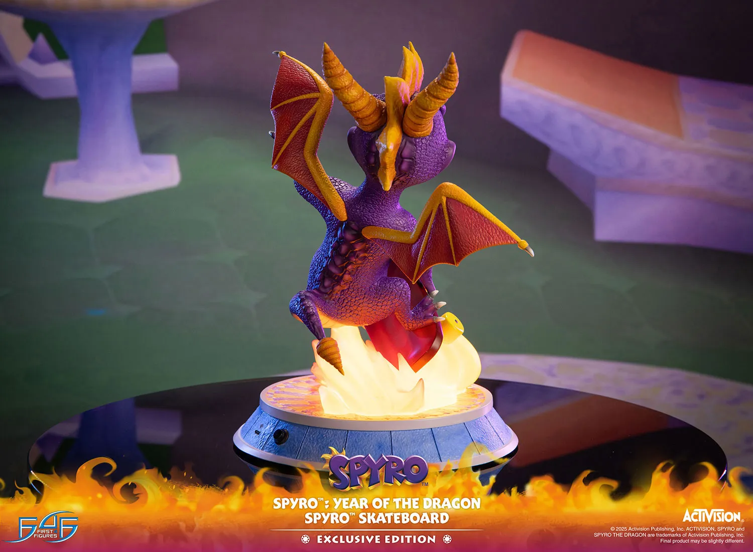 First 4 Figures Spyro Skateboard statueta Exclusive LED