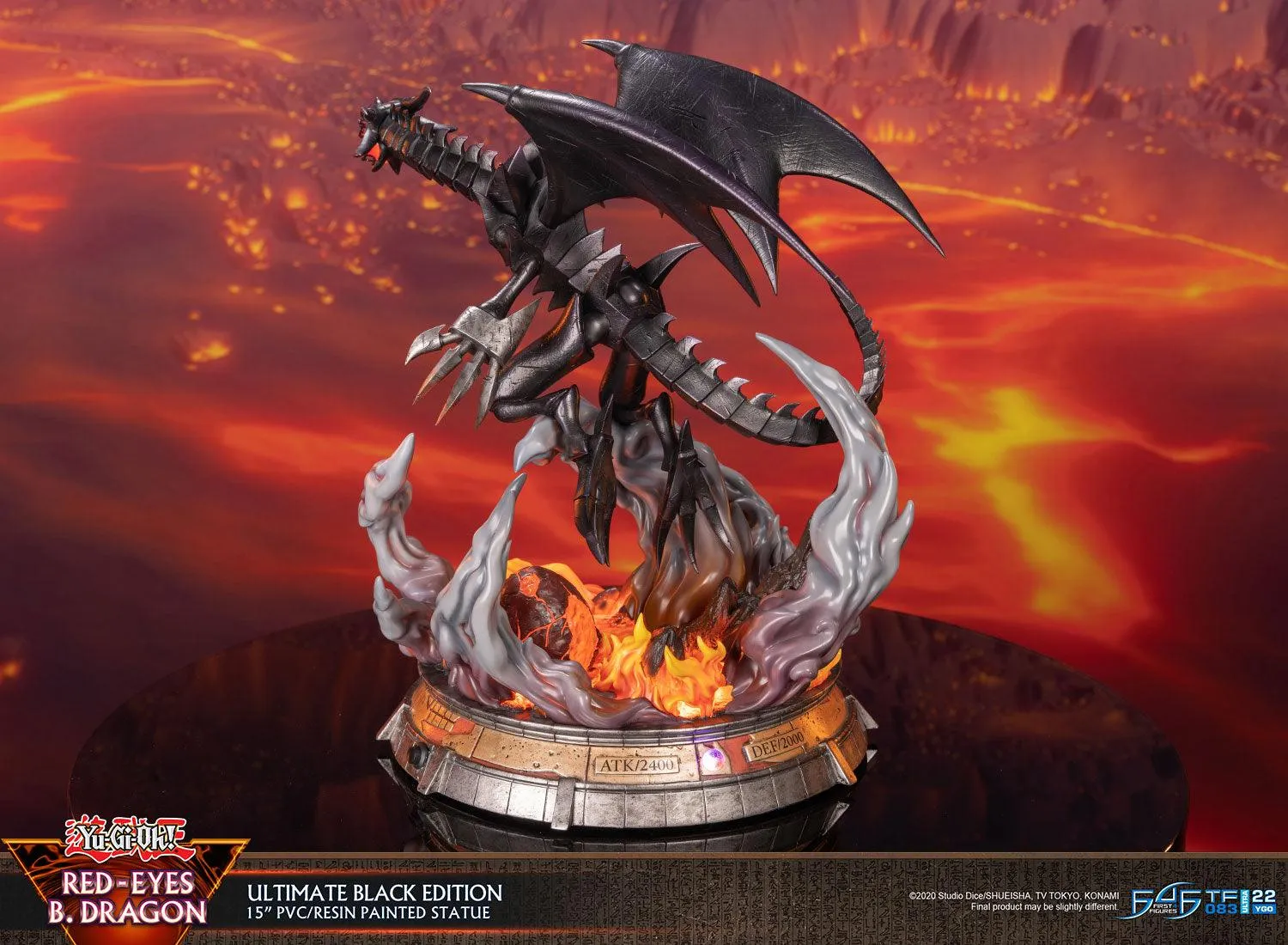 First 4 Figures Yu-Gi-Oh Red-Eyes B. Dragon statueta LED Ultimate Black