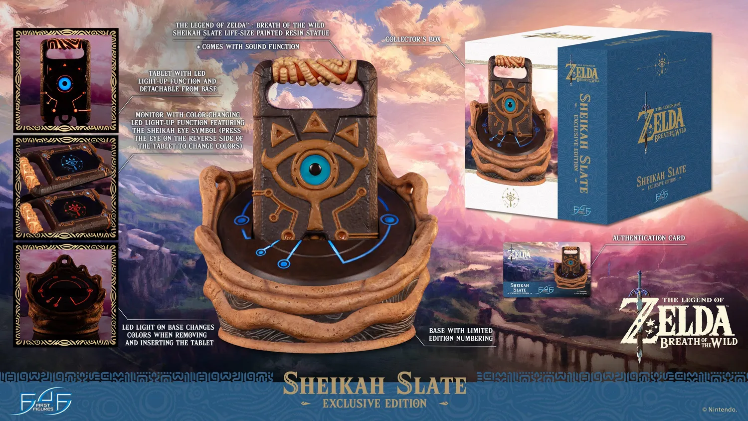 First 4 Figures Zelda Breath of the Wild Sheikah Slate replică Exclusive