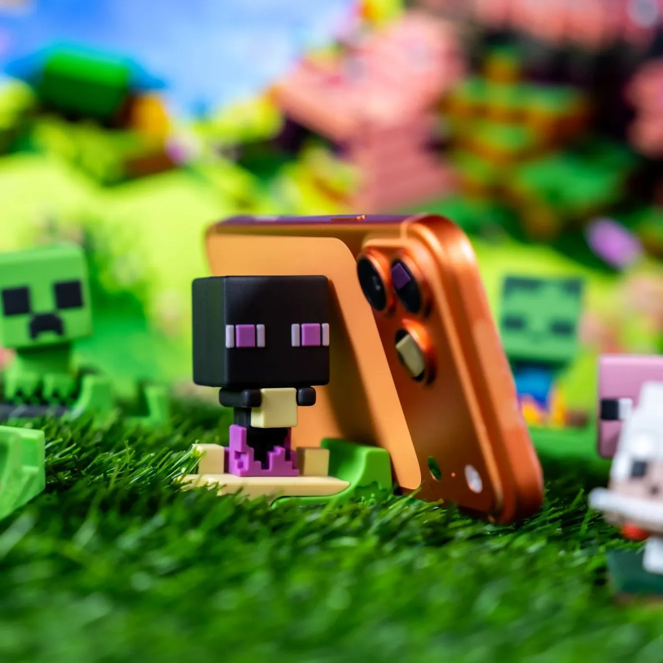 Exquisite Gaming Minecraft Peekos suport telefon set 6 figurine