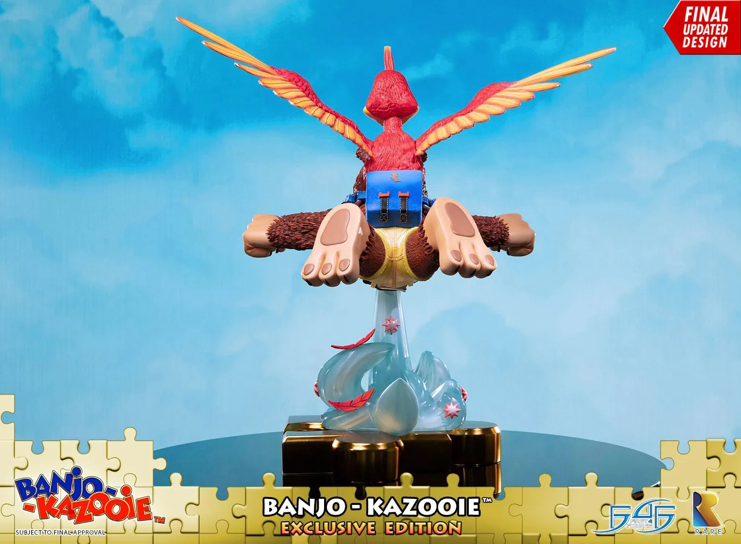 First 4 Figures Banjo-Kazooie Exclusive statueta Jiggy auriu zbor