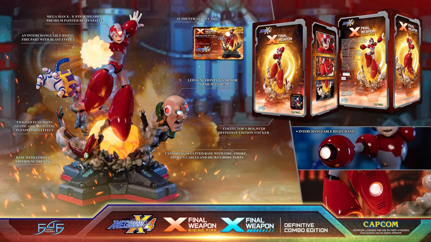 First 4 Figures Mega Man X4 X Final Weapon statuetă Combo 2 buc