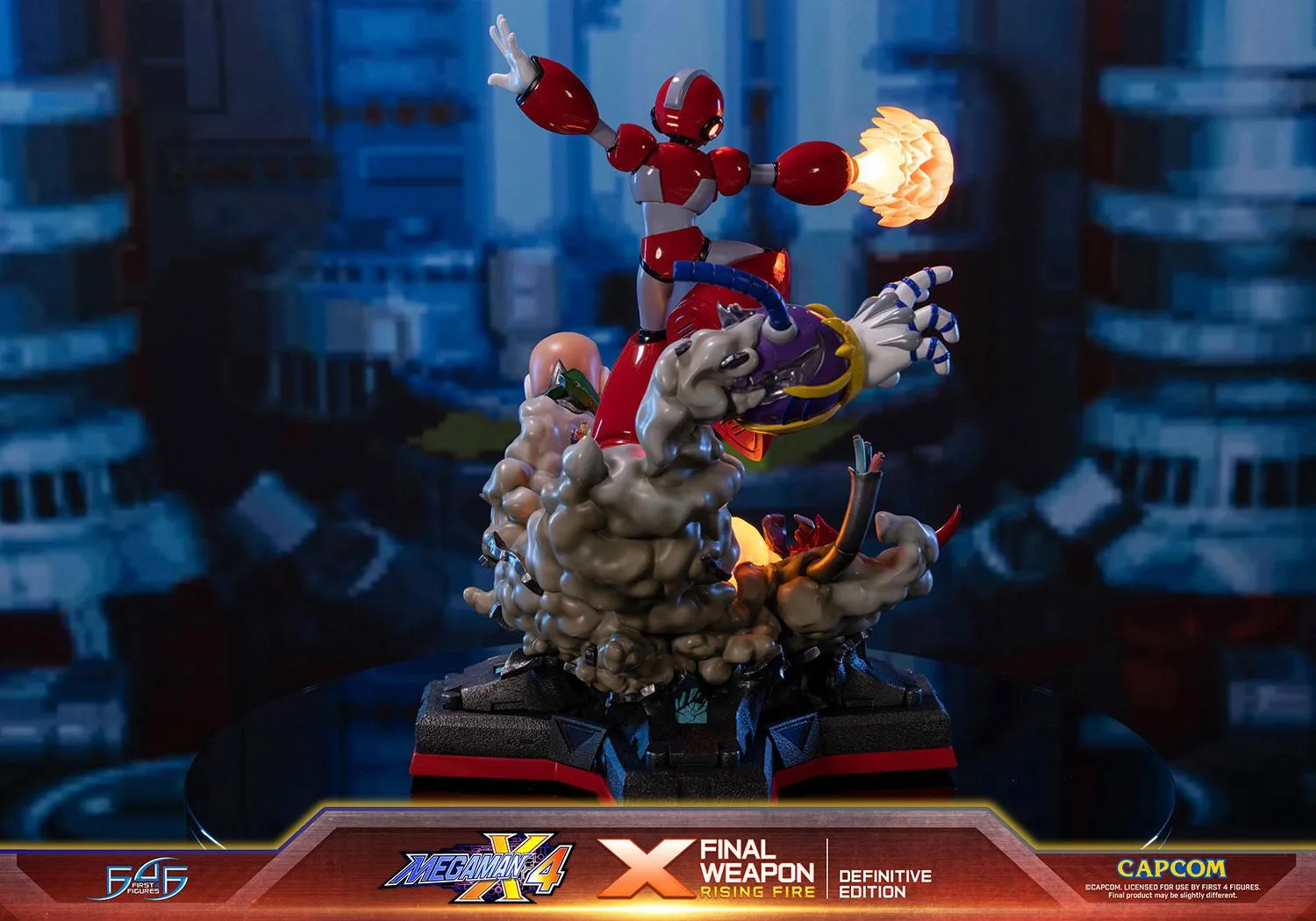 First 4 Figures Mega Man X4 X Final Weapon statueta rasina Definitive LED