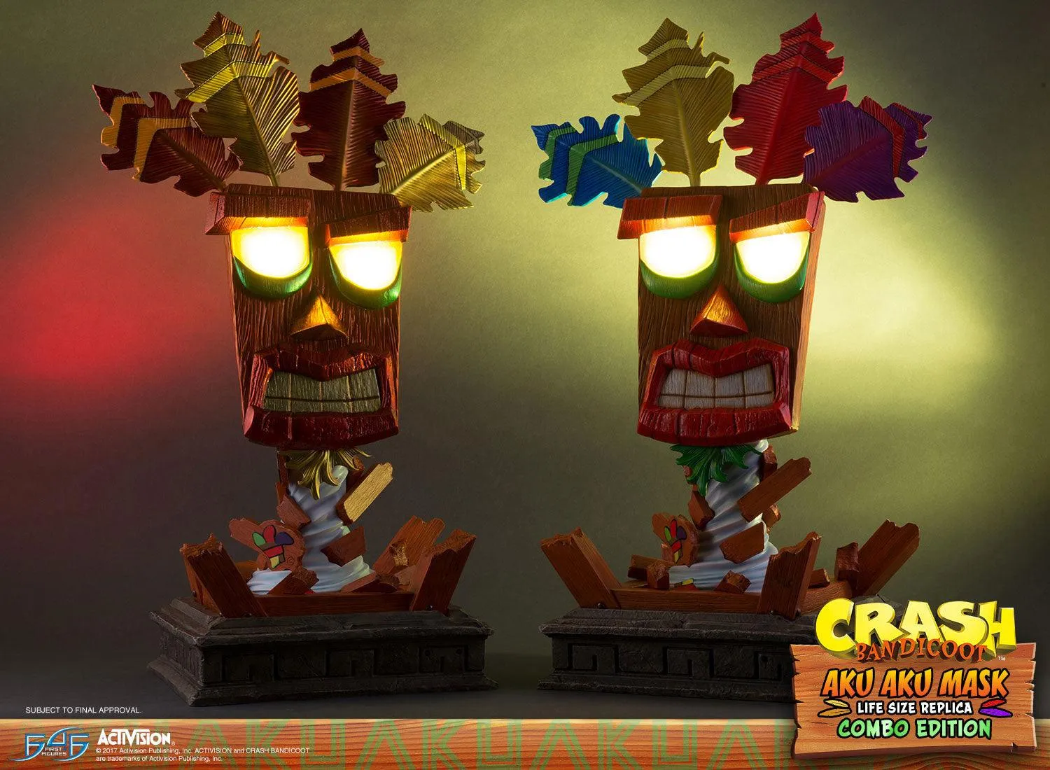 First 4 Figures Crash Aku Aku masca combo life-size