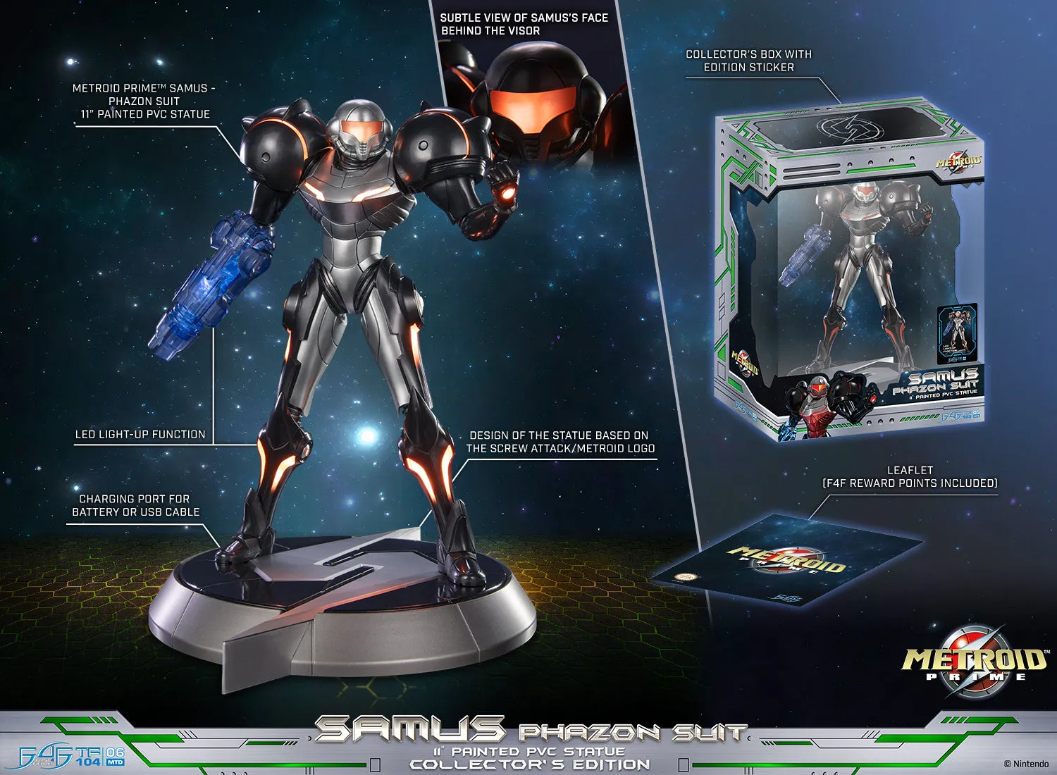 First 4 Figures Metroid Prime Samus Phazon Suit figurină Collector LED