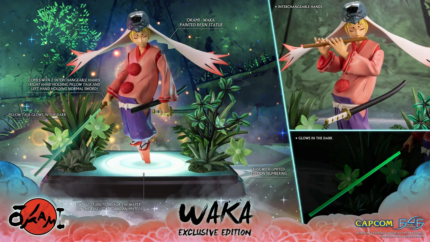 First 4 Figures Okami Waka statueta rasina Exclusive LED