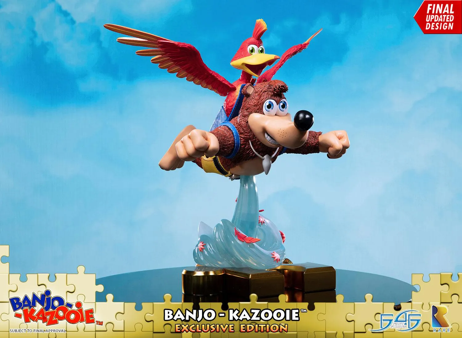 First 4 Figures Banjo-Kazooie Exclusive statueta Jiggy auriu zbor
