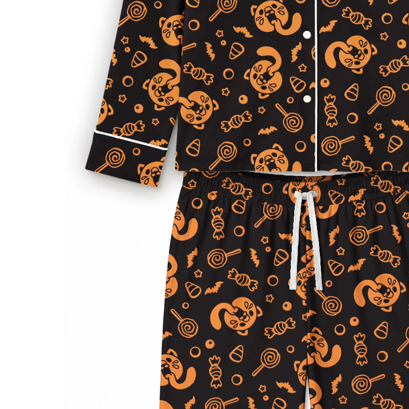 Huggy Wuggy Poppy Playtime Halloween set pijamale portocaliu
